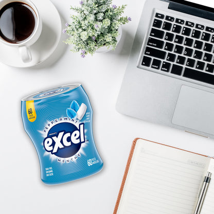 EXCEL, Peppermint Flavoured Sugar Free Chewing Gum, 60 Pieces, 6 Bottles