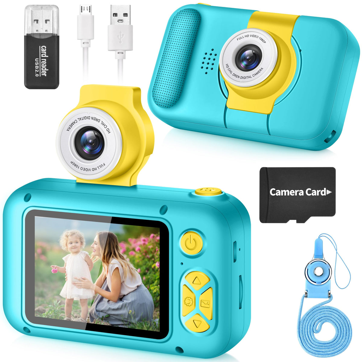 ARNSSIEN Kids Camera with Video,180°Flip Lens,2.4" Selfie Camera for Kids 🍁 All In One Marketplace Canada