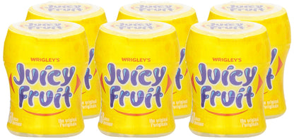 JUICY FRUIT, Fruit Flavoured Chewing Gum, 60 Pieces, 6 Bottles