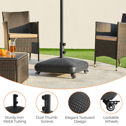 Yaheetech Fillable Mobile Umbrella Base, 4 Wheels, 123lb Capacity, Black 🍁 All In One Marketplace Canada