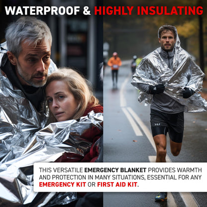 72HRS MIL-SPEC Emergency Thermal Mylar Blanket (137 × 224 cm, Pack of 12) 🍁 All In One Marketplace Canada