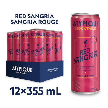 ATYPIQUE Mocktails Non-Alcoholic Cocktail, Red Sangria, 355 mL, 12-Count 🍁 All In One Marketplace Canada