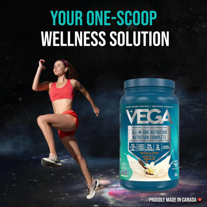 Vega Premium All-in-One Nutrition Protein Powder – 20g Plant-Based Vegan Protein, Vitamins & Probiotics, Vanilla Chai, 874g (18 Servings) 🍁 All In One Marketplace Canada