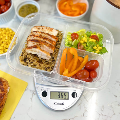 Escali Primo Digital Food Scale Multi-Functional Kitchen Scale and Baking Scale for Precise Weight Measuring and Portion Control, 8.5 x 6 x 1.5 inches, Chrome Escali