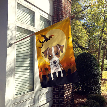Caroline's Treasures BB1760CHF Halloween Jack Russell Terrier Canvas House Size Flag, Multicolor, Large