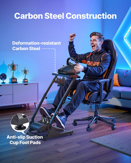 VEVOR Racing Wheel Stand, Adjustable & Foldable Simulator Stand for Logitech G29 G27 G920 G923, Thrustmaster T300RS T300GT T248 TS-PC TSXW Gaming Cockpit,Pedals Simulator NOT Included 🍁 All In One Marketplace Canada