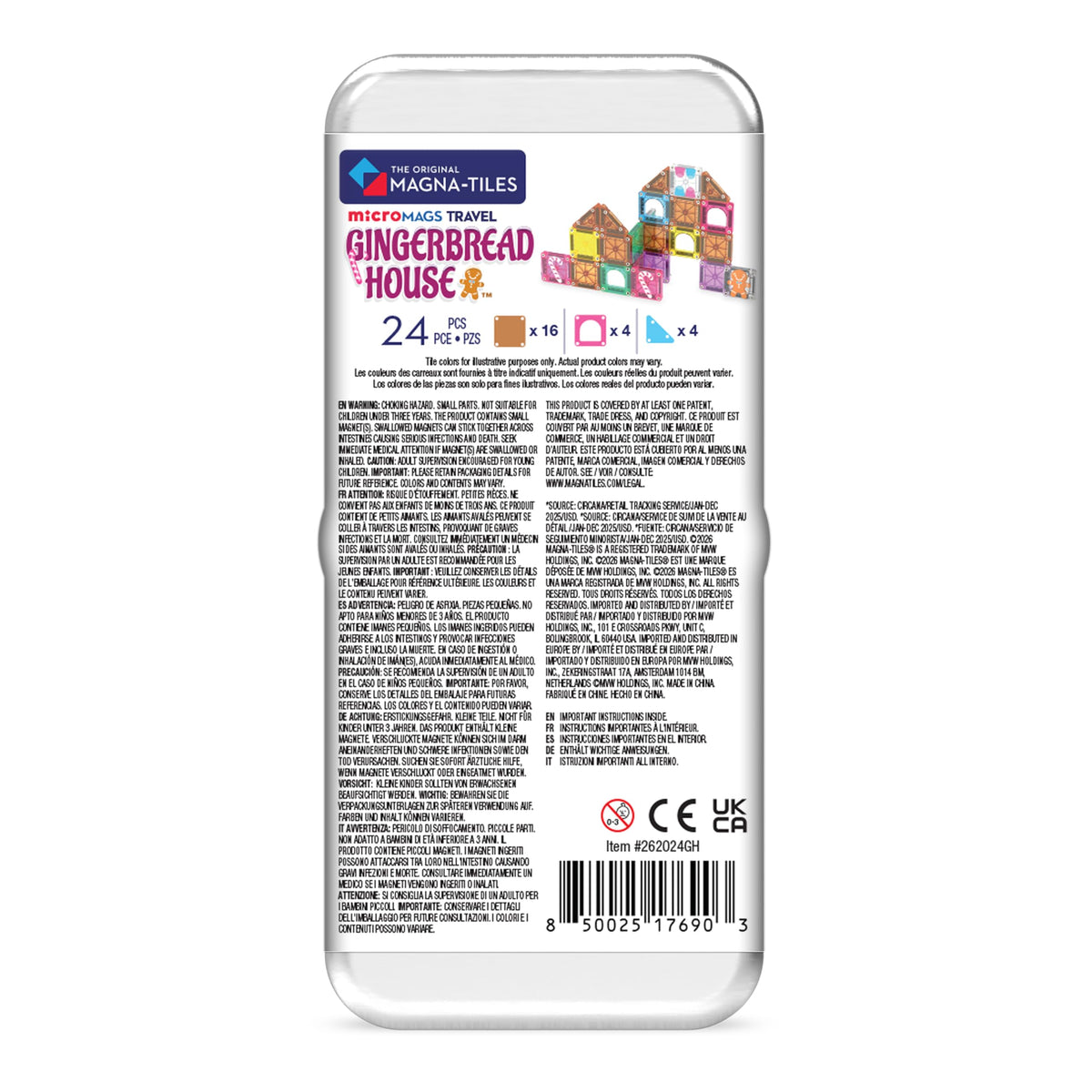Magna-Tiles microMAGS 24-Piece Gingerbread House Travel Set, The Original Magnetic Building Brand 🍁 All In One Marketplace Canada