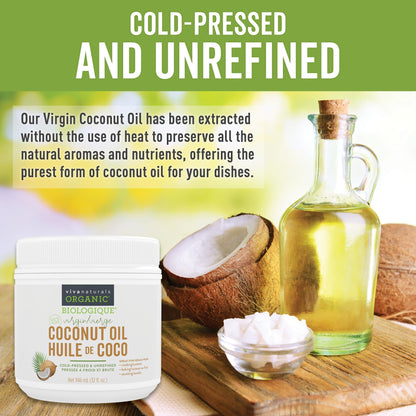 Viva Naturals Organic Virgin Coconut Oil, 32 fl oz (946 mL) – Coconut Oil for Hair, Skin, Cooking & Baking – Cold-Pressed, Unrefined & Non-GMO – Keto & Paleo Certified – BPA-Free Jar