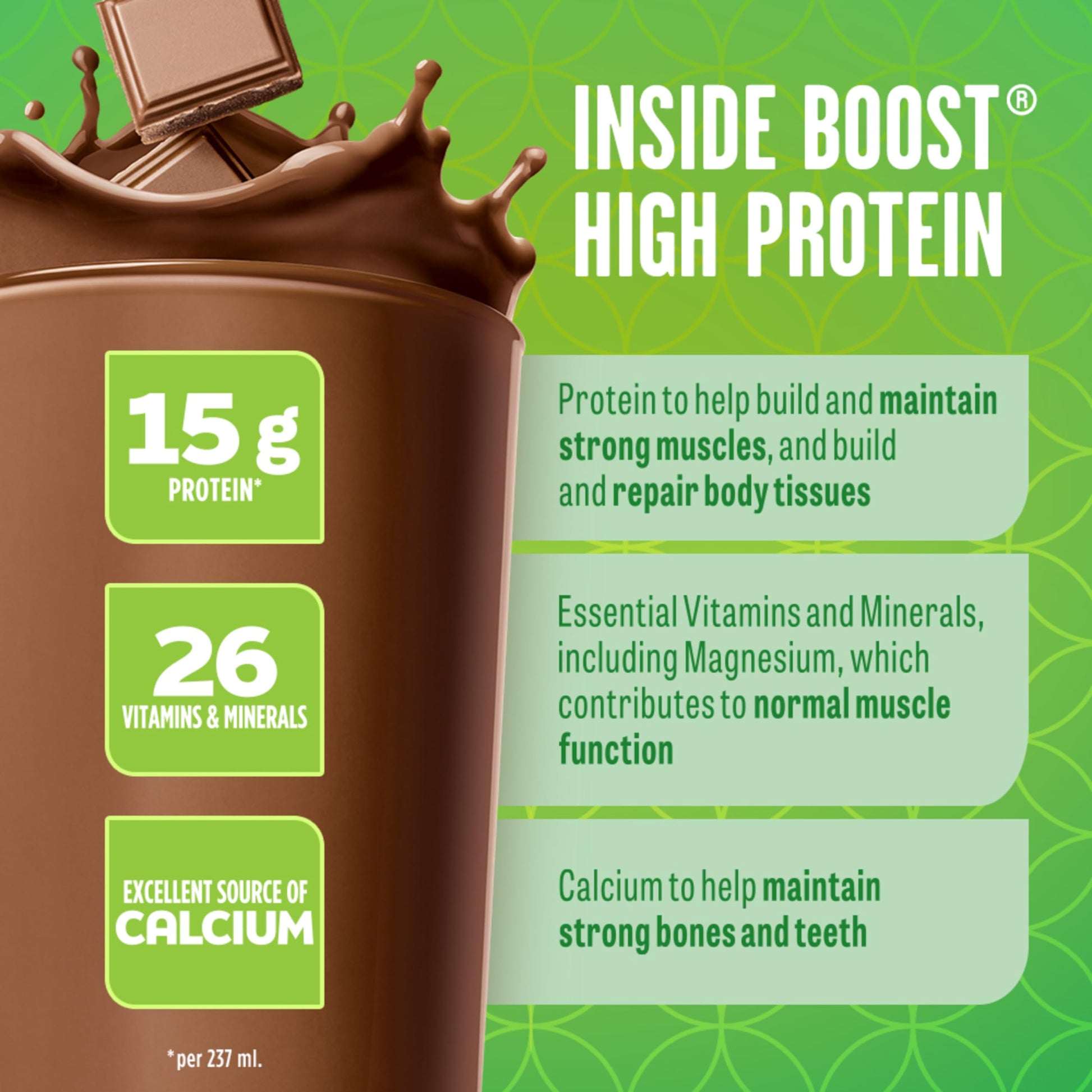 BOOST High Protein Meal Replacement Drink, Chocolate, 24 x 237 ml