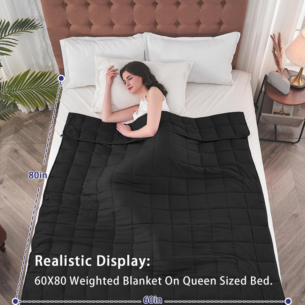 Weighted Blanket for Adults(20lbs,60"×80",Black) Queen Size for 190-210Ibs 🍁 All In One Marketplace Canada
