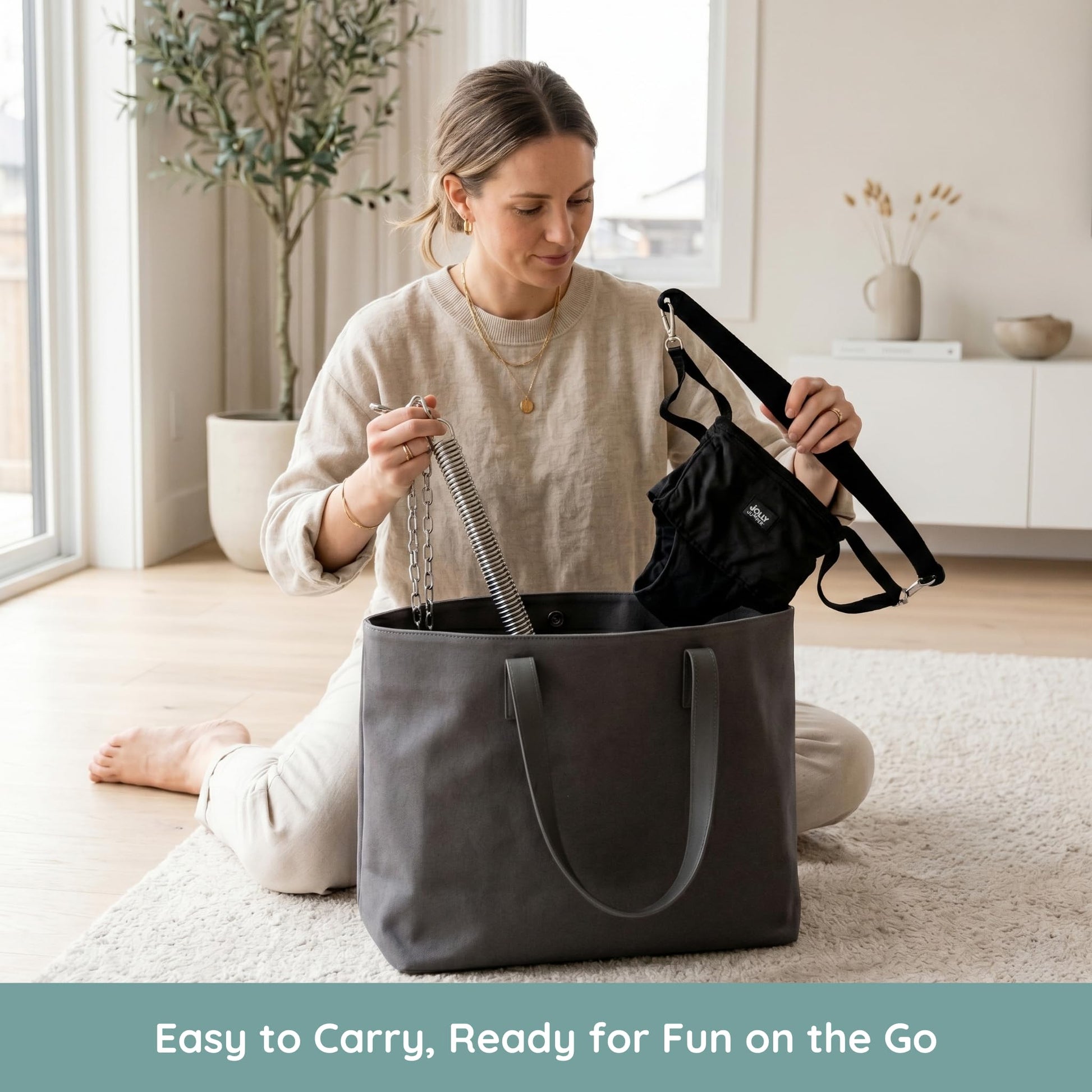 Jolly Jumper ICONIC Doorway Baby Jumper (Grey), Indoor Exercise Saddle Seat, Adjustable Height, for Infants up to 28lbs, No Stand Required Jolly Jumper