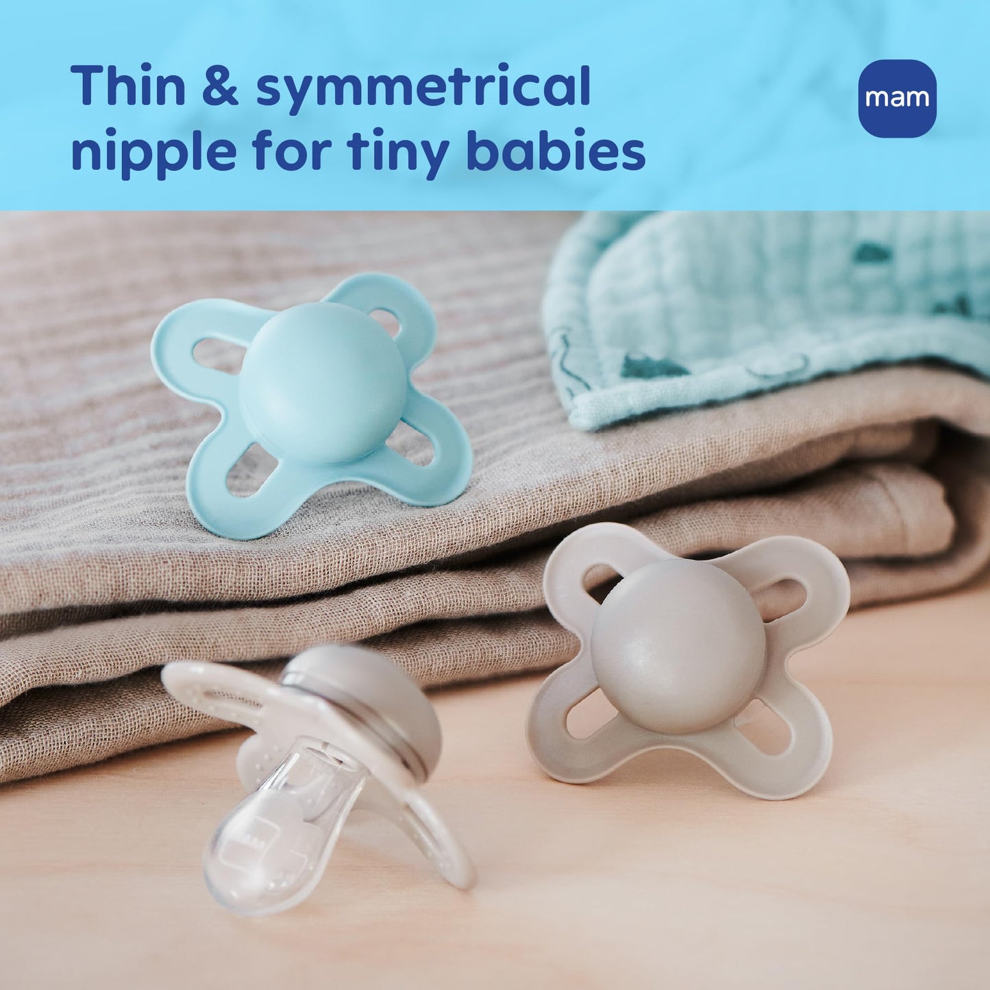 MAM Original Start Baby Pacifiers 0-3 Mths Skin Soft Silicone, 4 Pack 🍁 All In One Marketplace Canada