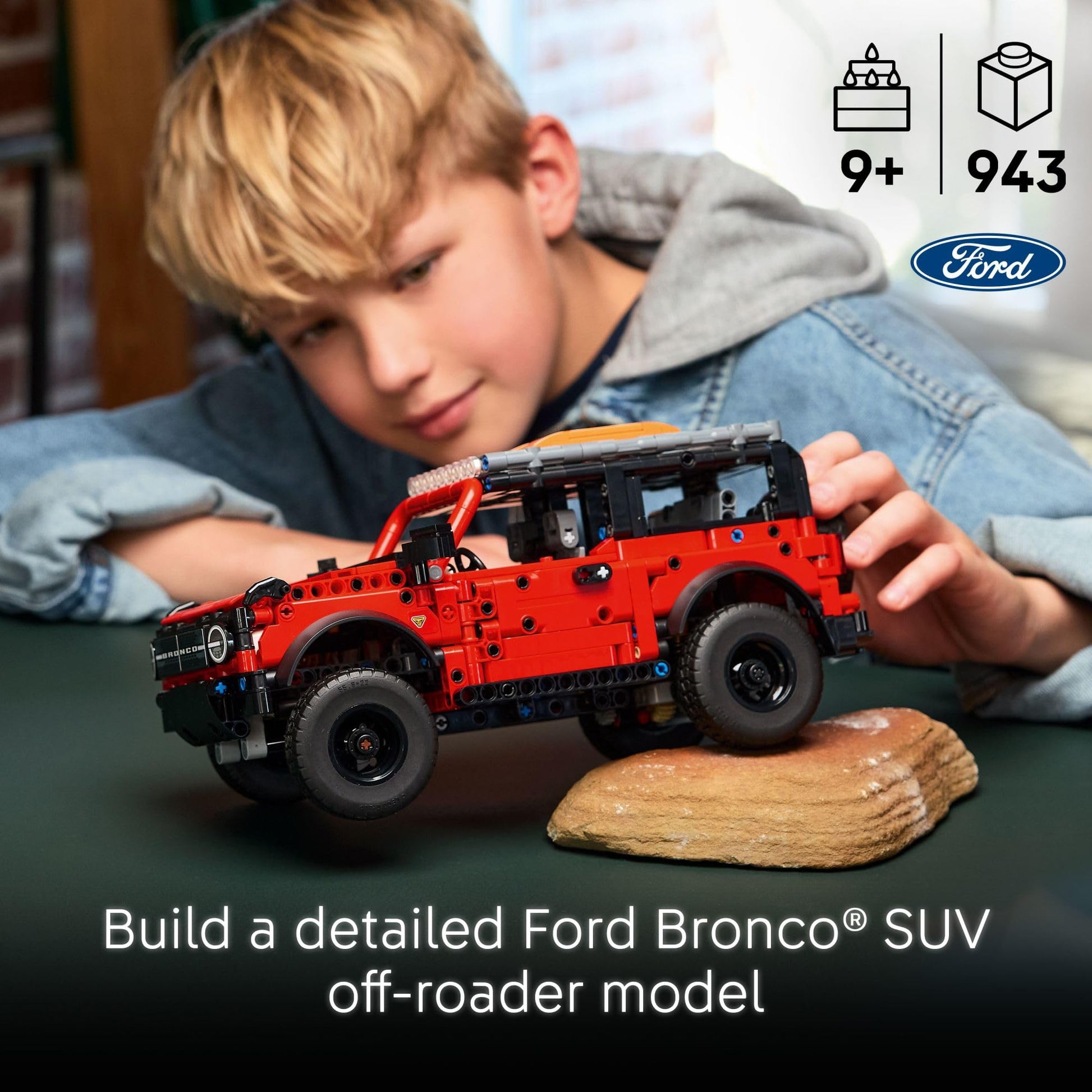 LEGO Technic Ford Bronco Kids Toy Car - Building Toy for Boys and Girls, Ages 10+ - Car Toy and Model Kit - Makes a Cool Birthday Gift for Kids - Authentic Ford Bronco Trim & Details - 42213 LEGO
