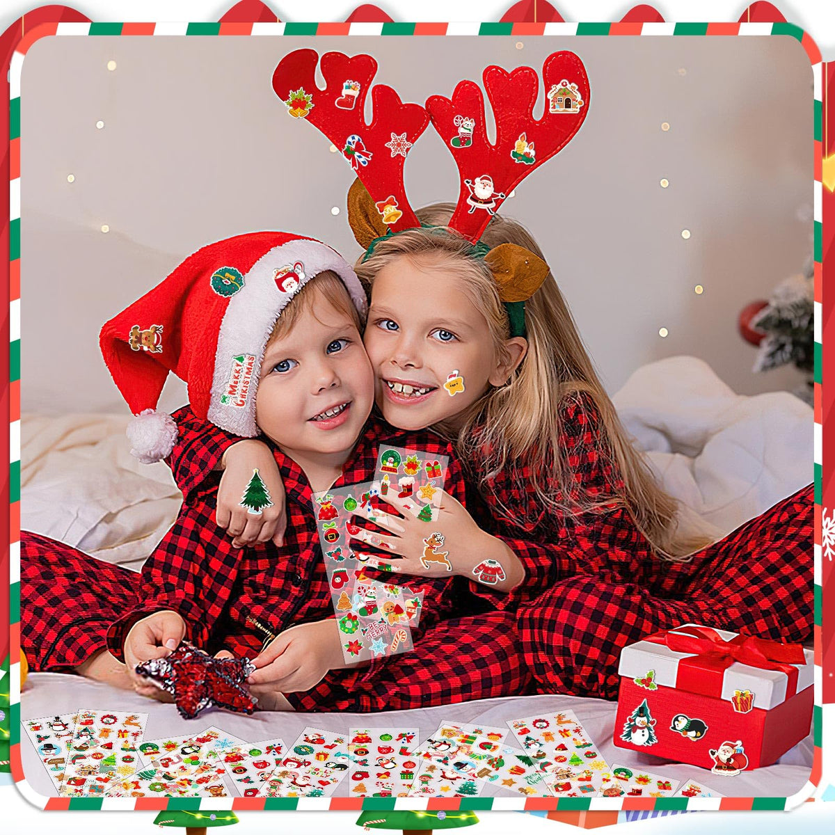UPINS Christmas Stickers 12 Sheets UPINS Holiday 3D Puffy Sticker Cute Snowman Reindeer Tree Santa Foam Decals for Party Favors Scrapbooking DIY Crafts 🍁 All In One Marketplace Canada