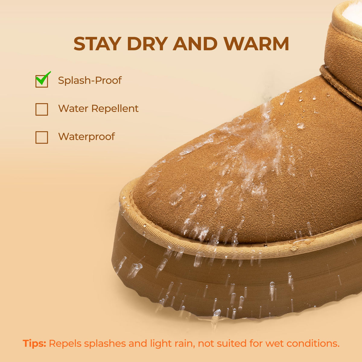 DREAM PAIRS Women's Platform Mini Winter Snow Boots,Chestnut,8.5 🍁 All In One Marketplace Canada