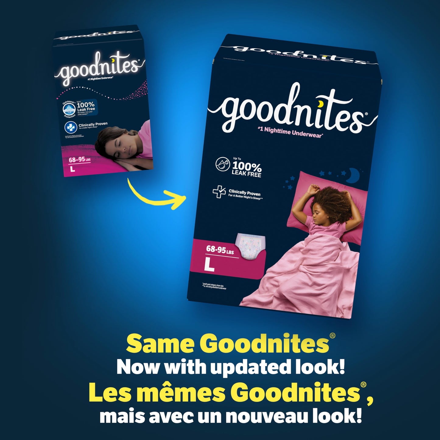 GoodNites Girls' Bedwetting Night Time Underwear, Large, 34 Ct, Giga Pack