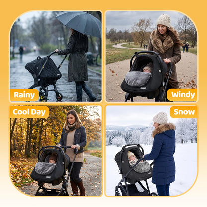 Orzbow Winter Car Seat Cover Baby - Waterproof Carseat Canopy, Black 🍁 All In One Marketplace Canada