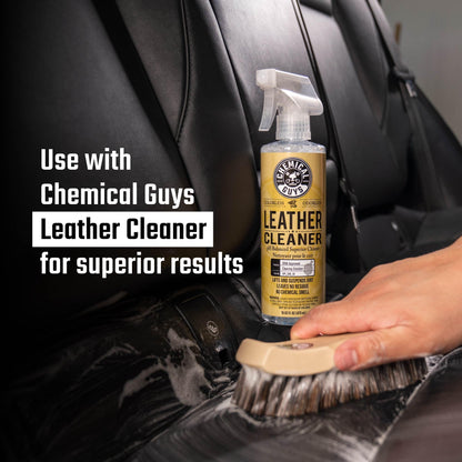 Chemical Guys Long Bristle Horse Hair Leather Cleaning Brush for Car Interiors, Furniture, Sneakers, Boots, and More (Works on Natural, Synthetic, Pleather, Faux Leather and More), 1 Pack Chemical Guys