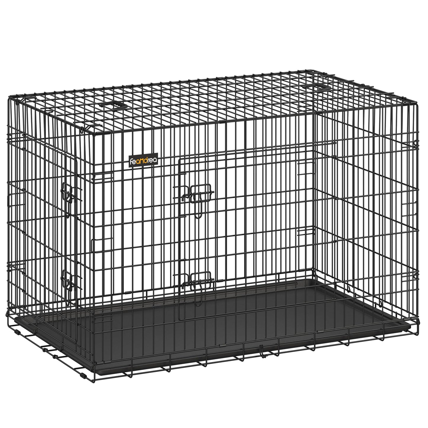 Feandrea Dog Crate, 48-Inch Foldable Dog Kennel with 2 Doors, Removable Tray, XXL, Black UPPD48H Feandrea