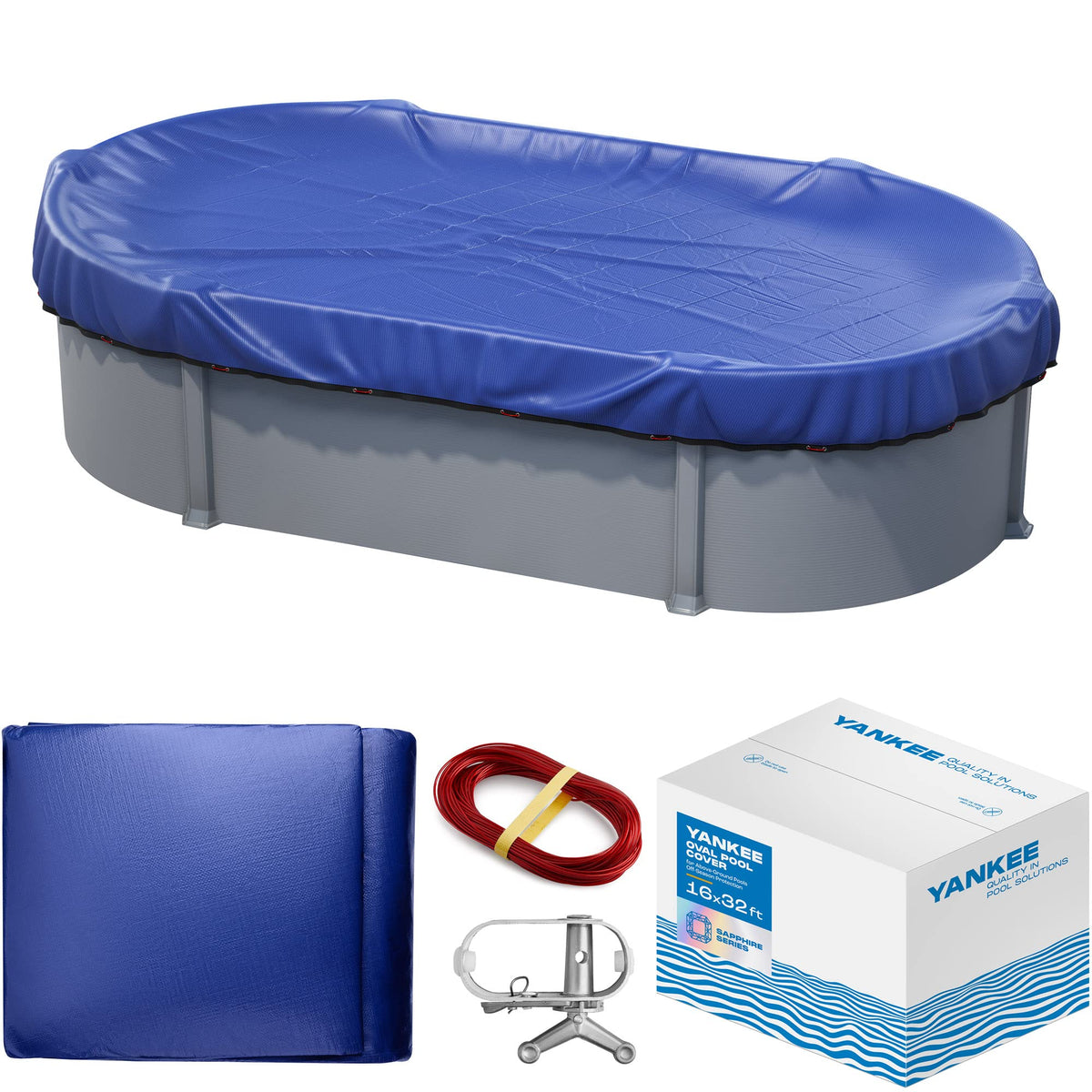 Yankee Pool Cover for Oval Pool | 16 x 32-ft | Oval Winter Pool Cover for Above Ground Pools | Extra Thick & Durable, UV-Resistant | Above-Ground Pool Protection 🍁 All In One Marketplace Canada