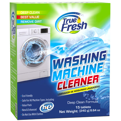 True Fresh Washing Machine Cleaner Tablets, Solid Deep Cleaning Tablet, Finally Clean All Washer Machines Including HE Front Loader Top Load- 15 pack - Available at All In One Marketplace Canada