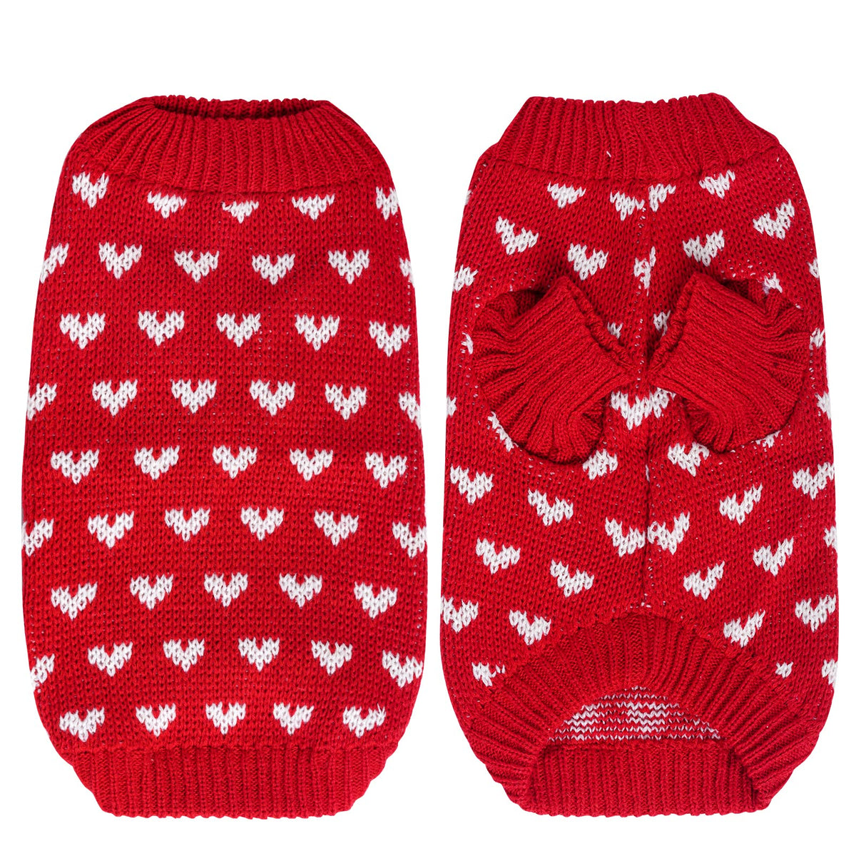 Dxhycc Dog Knitted Sweater Dog Heart Sweater Puppy Sweater Warm Soft Pet Holiday Clothes for Small Cats and Dogs (Red, S) 🍁 All In One Marketplace Canada