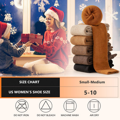Knee High Socks for Women Boot Black Long Thick Warm Winter Socks Support For Hiking Work(5 Pairs Black) 🍁 All In One Marketplace Canada