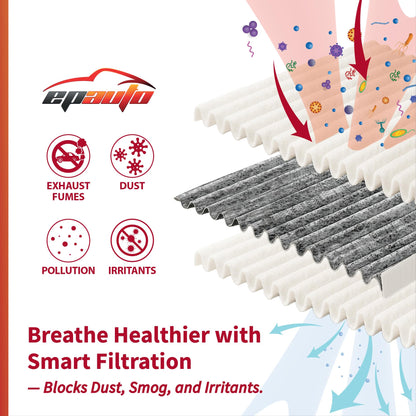 EPAuto CP285 (CF10285) Premium Cabin Air Filter includes Activated Carbon