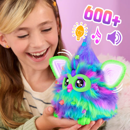 Furby Galaxy Edition, Glow in the Dark, 15 Fashion Accessories, Interactive Plush Toys for 6 Year Old Girls & Boys & Up, Voice Activated Animatronic (English Version)