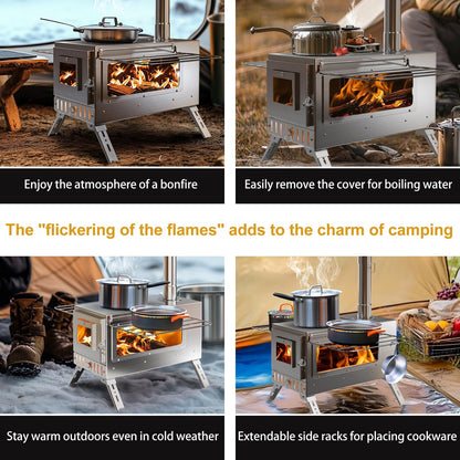 unho Stainless Hot Tent Stove Crack-Resistant Ceramic Glass Outdoor camping 🍁 All In One Marketplace Canada