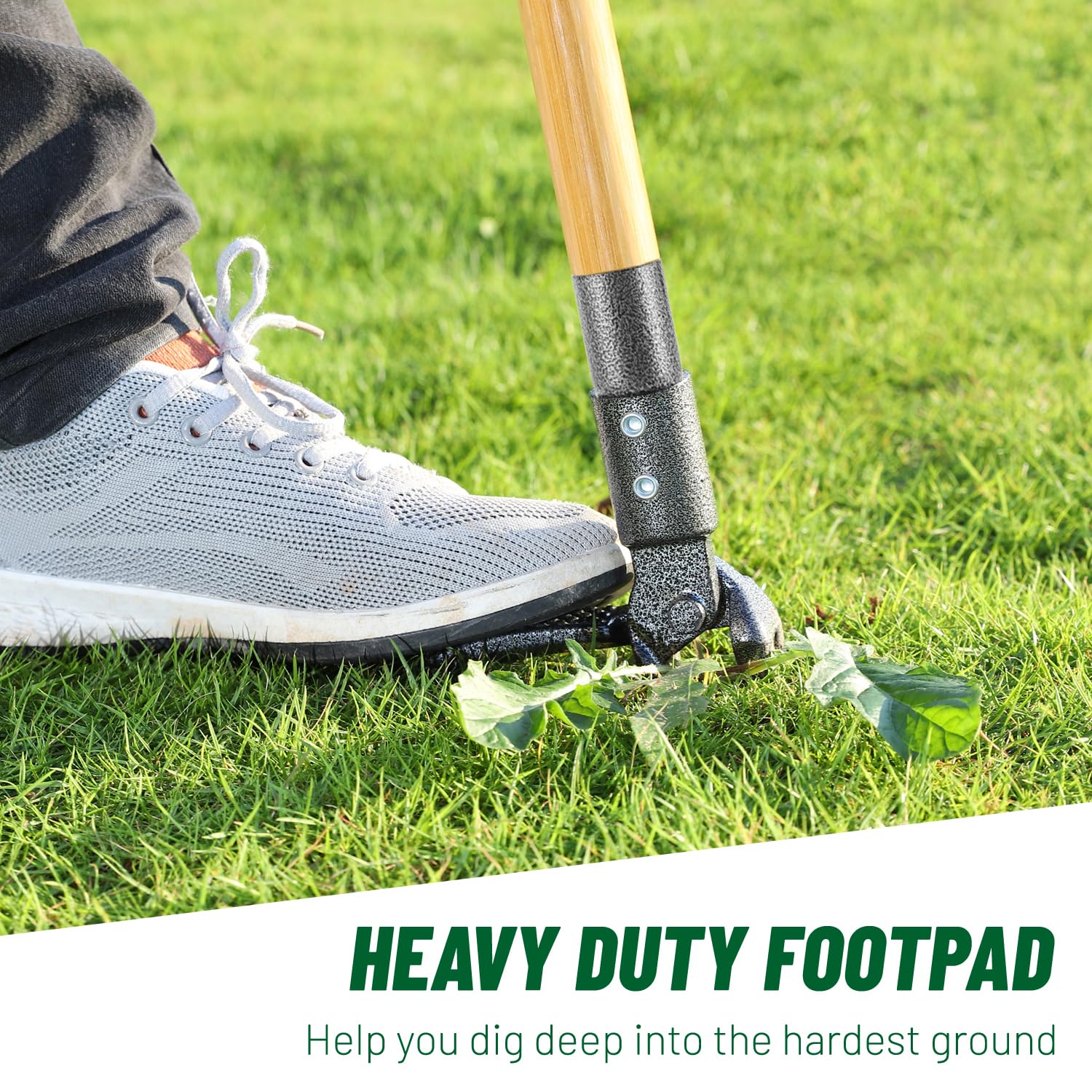 ORMALLA Weed Puller, 43.7in Long Handle Weed Remover, Dandelion Removal Tool, Natural Bamboo Handle and 4 Claws, Stand Up Garden Weed Root Remover, Pet Friendly (43.7in) - Available at All In One Marketplace Canada