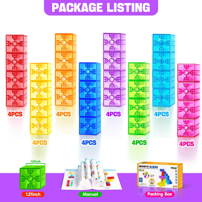 Feoxialy Magnetic Blocks - Clear Magnetic Cubes 1.21 inch, Building Blocks 🍁 All In One Marketplace Canada