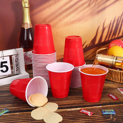 100 Pcs 12 Oz Red Plastic Cups, Disposable Party Cup for Christmas & Events 🍁 All In One Marketplace Canada