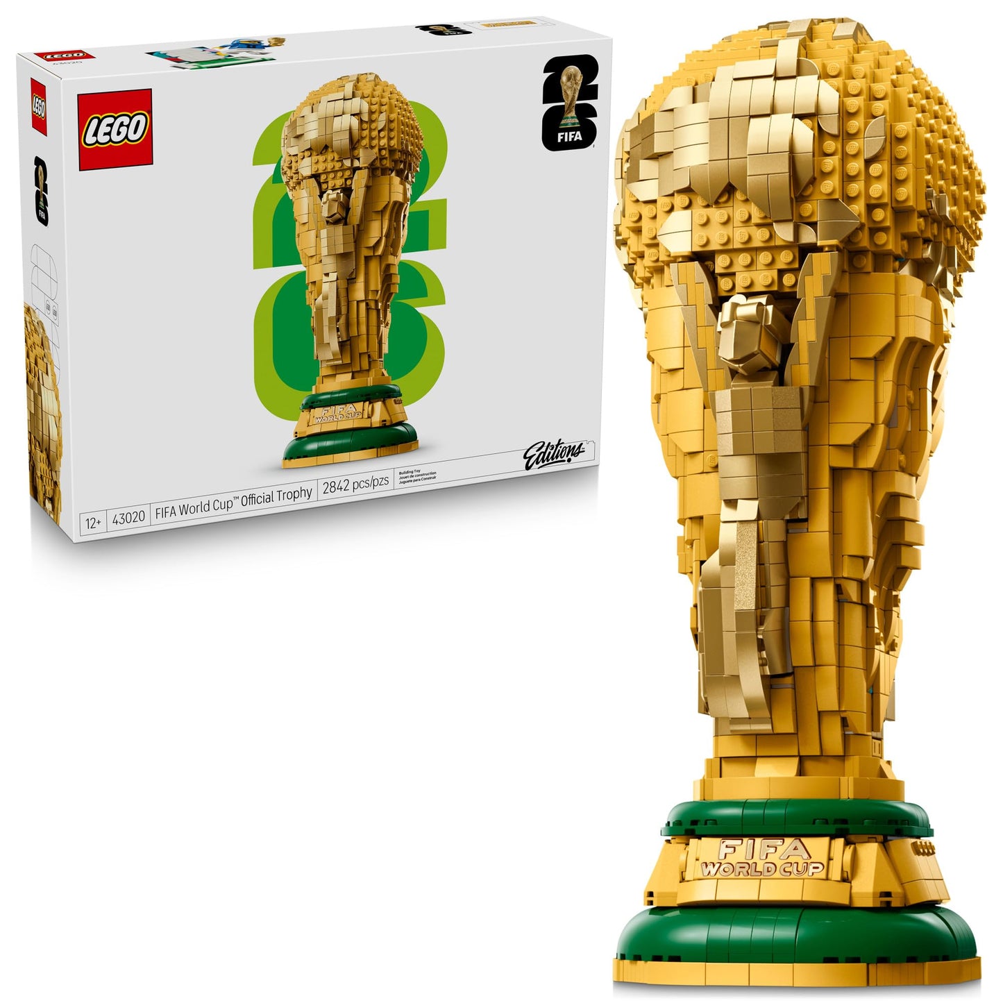 LEGO Editions FIFA World Cup Official Trophy Building Set - Kit for Display in Bedroom, Home Office, Book Shelf - Soccer Fans Collectible - with World Cup 2026 Minifigure - Gift for Fans - 43020 🍁 All In One Marketplace Canada