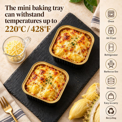 ZEAYEA 100 Pieces Aluminum Foil Baking Cups with Lids, 5.7 oz Disposable Ramekins Cupcake Containers, Square Cupcake Muffin Liners Cups for Party Mother's Day Wedding Christmas Birthday 🍁 All In One Marketplace Canada