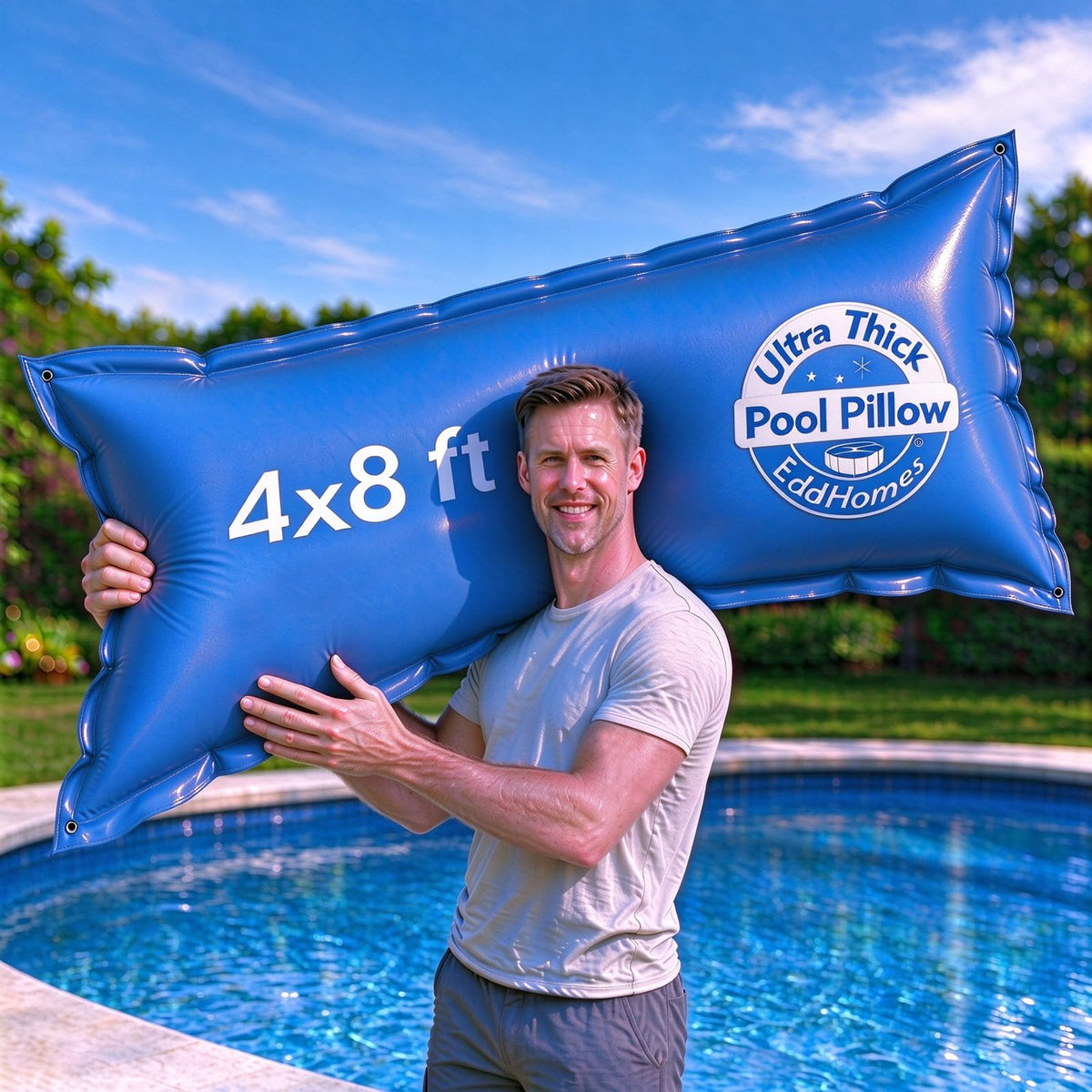 4x8ft Pool Pillow for Above Ground Pools, 0.5mm Extra Thick & Strong Cold-Resistant Poo l Pillows for Closing Winter, Pool Pillow 4x8' for Winterizing to Last All Season(Durable/with 33ft Rope) 🍁 All In One Marketplace Canada