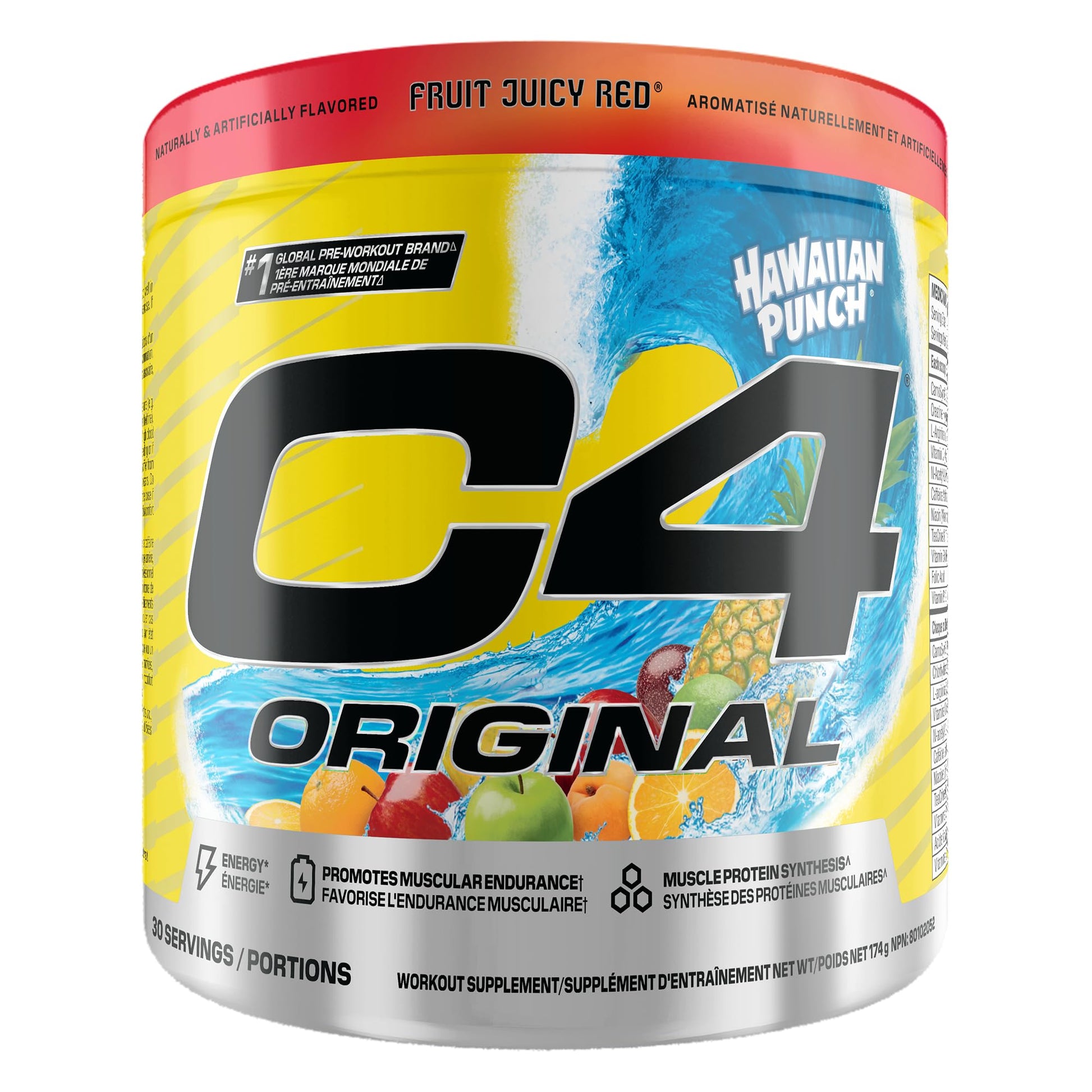 Cellucor C4 Original Pre Workout Powder - Sugar Free Preworkout Energy for Men & Women - 150mg Caffeine, Beta Alanine, Creatine - Hawaiian Punch Fruit Juicy Red, 30 Servings Cellucor