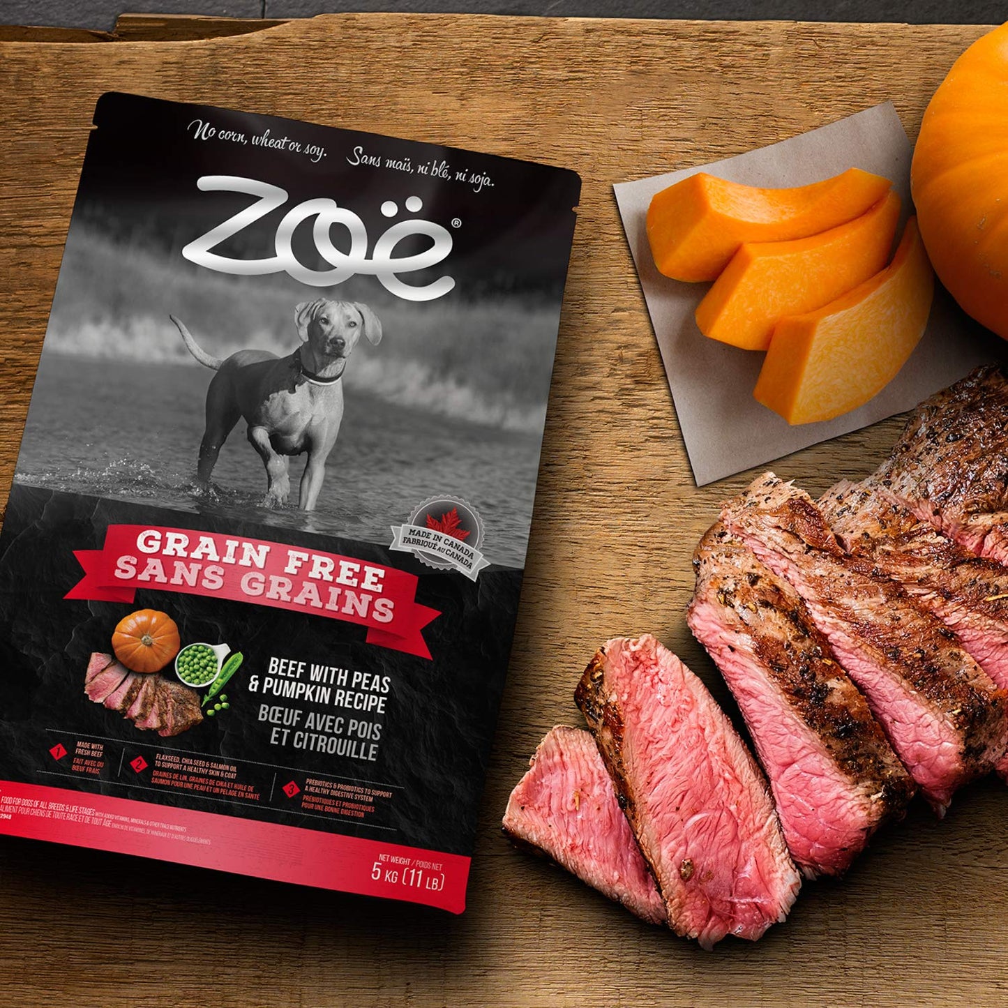 Zoe Grain Free Dog Food, All Breeds, Beef with Peas & Pumpkin, 5 kg Zoë