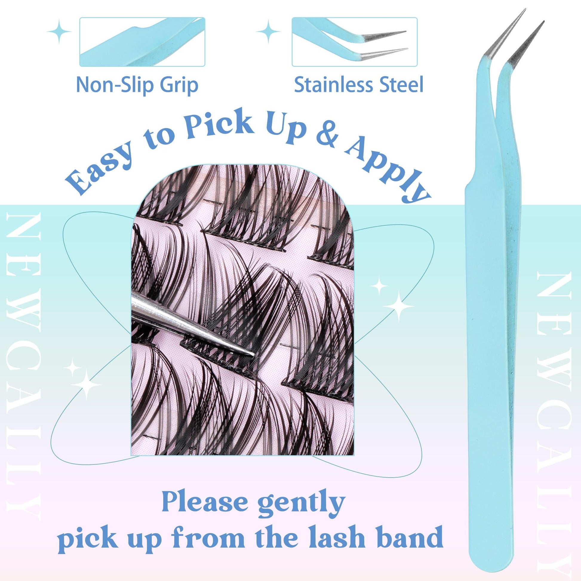 Lash Clusters Kit Wispy Natural Cluster Eyelash Extension Kit DIY Lash Extension Kit C Curl 10-16MM Eyelash Clusters Volume Individual Lashes Kit by Newcally - Available at All In One Marketplace Canada