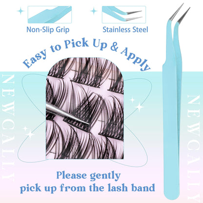 Lash Clusters Kit Wispy Natural Cluster Eyelash Extension Kit DIY Lash Extension Kit C Curl 10-16MM Eyelash Clusters Volume Individual Lashes Kit by Newcally - Available at All In One Marketplace Canada