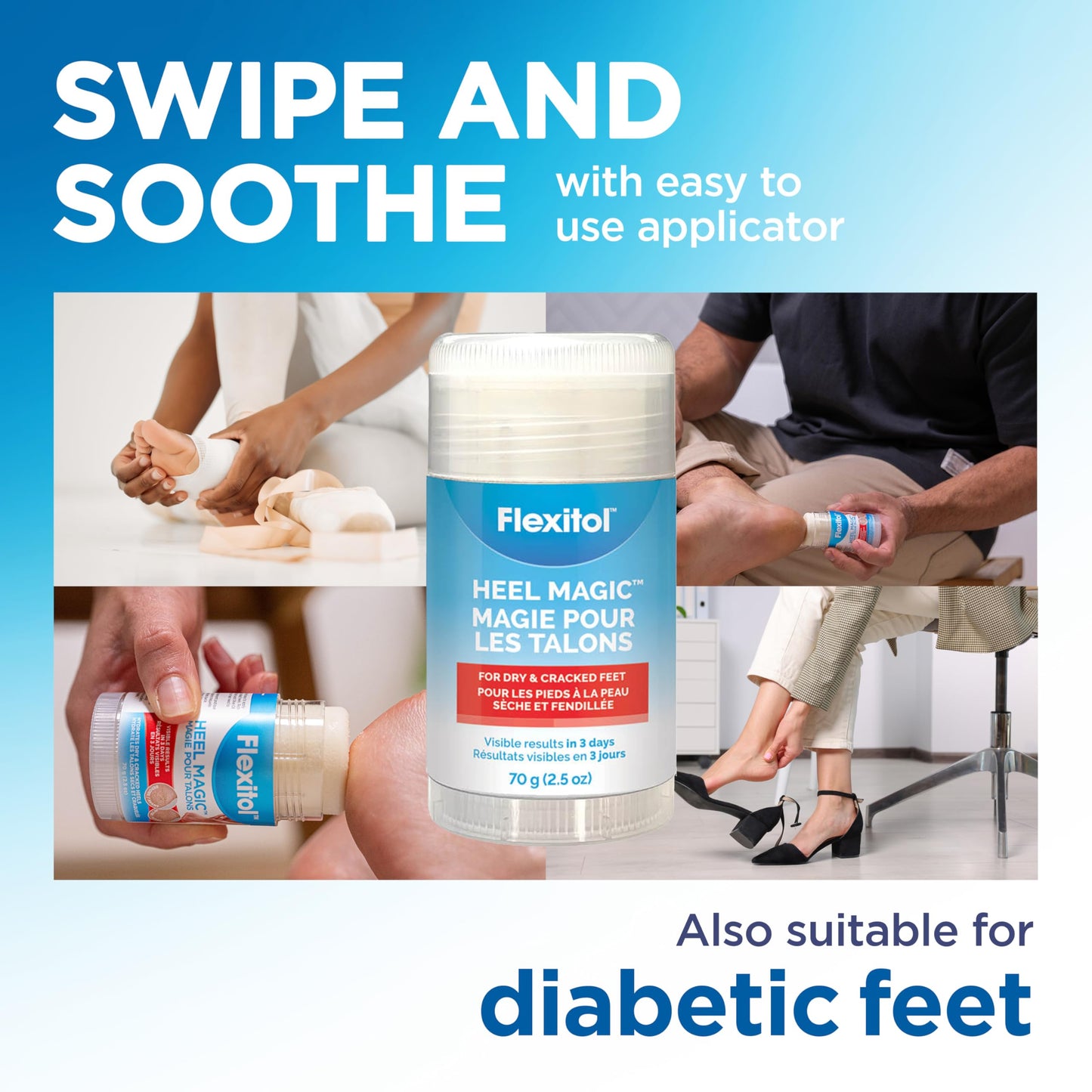 Flexitol Heel Magic for Treating Cracked and Dry Heels (70g) - Available at All In One Marketplace Canada