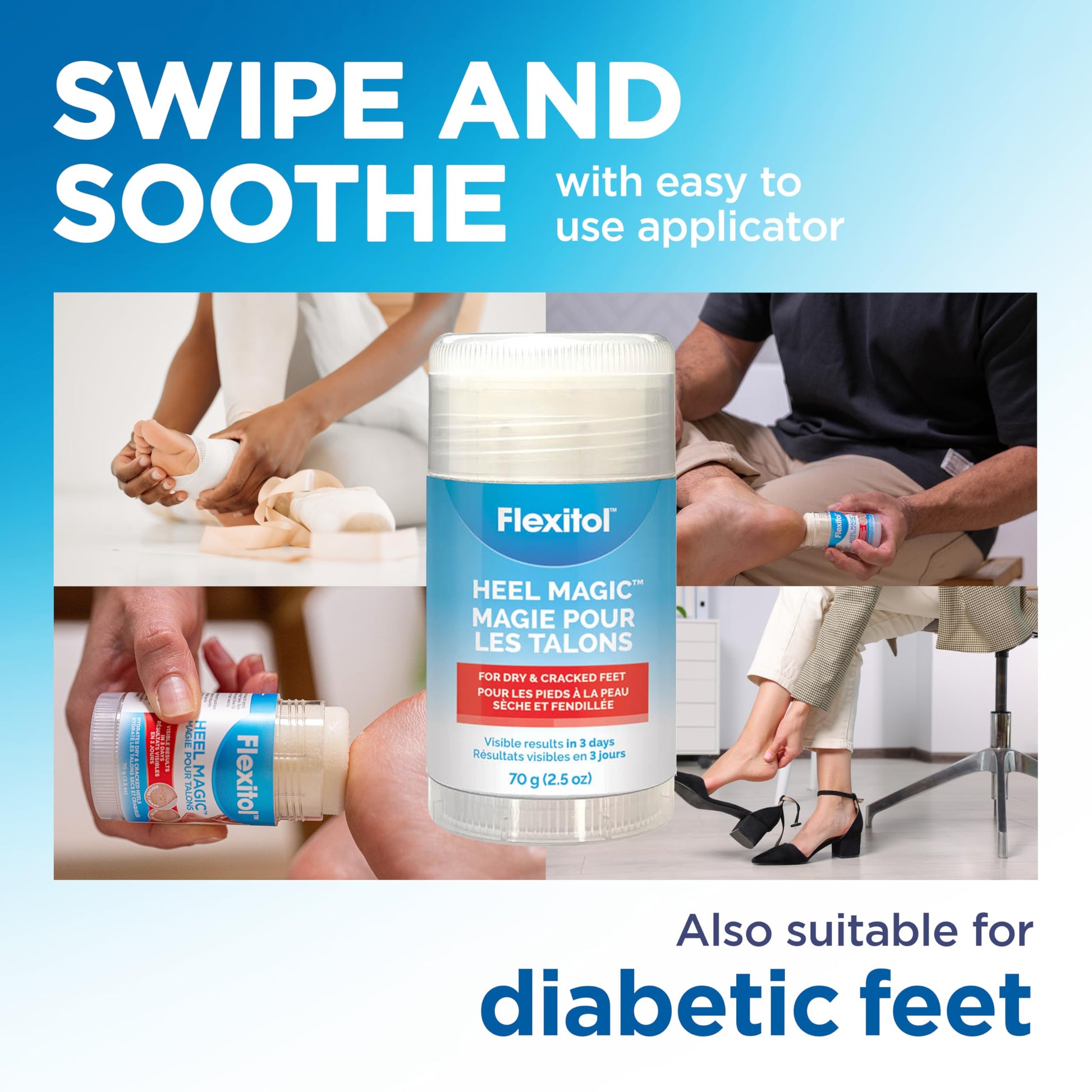 Flexitol Heel Magic for Treating Cracked and Dry Heels (70g) - Available at All In One Marketplace Canada