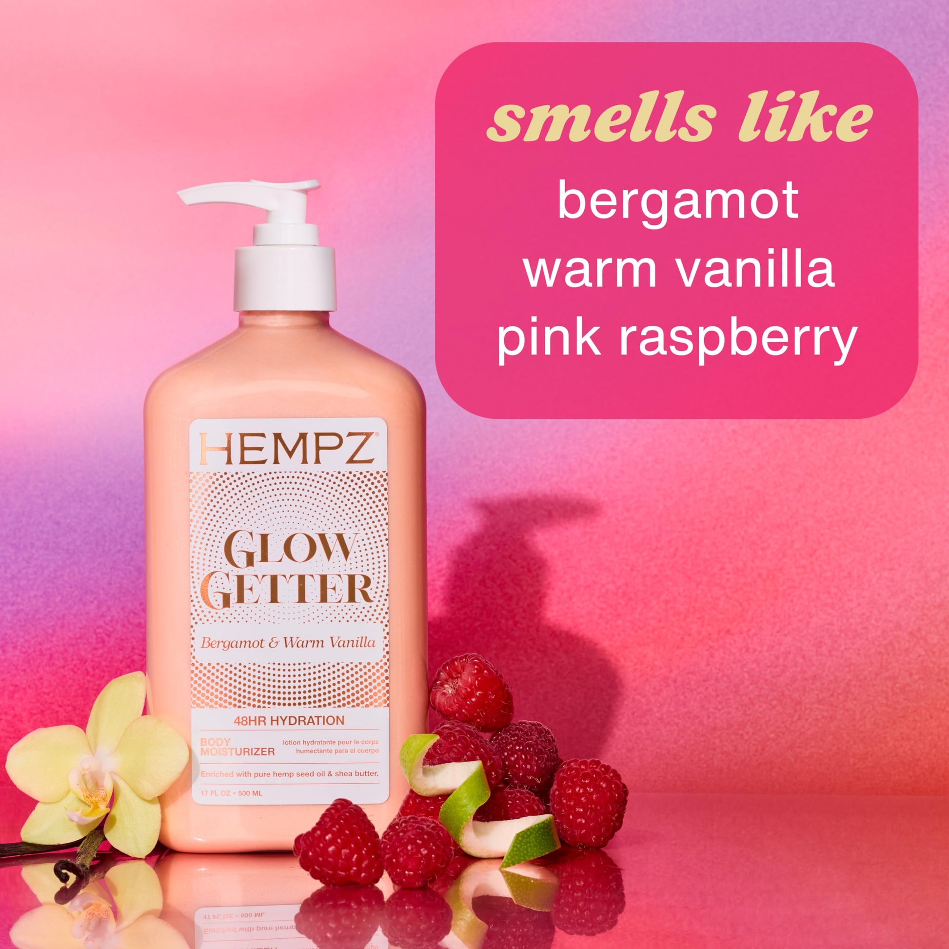 Hempz Glow Getter Body Lotion, Hydrating Moisturizer with Shimmer, 500 ml. - Available at All In One Marketplace Canada