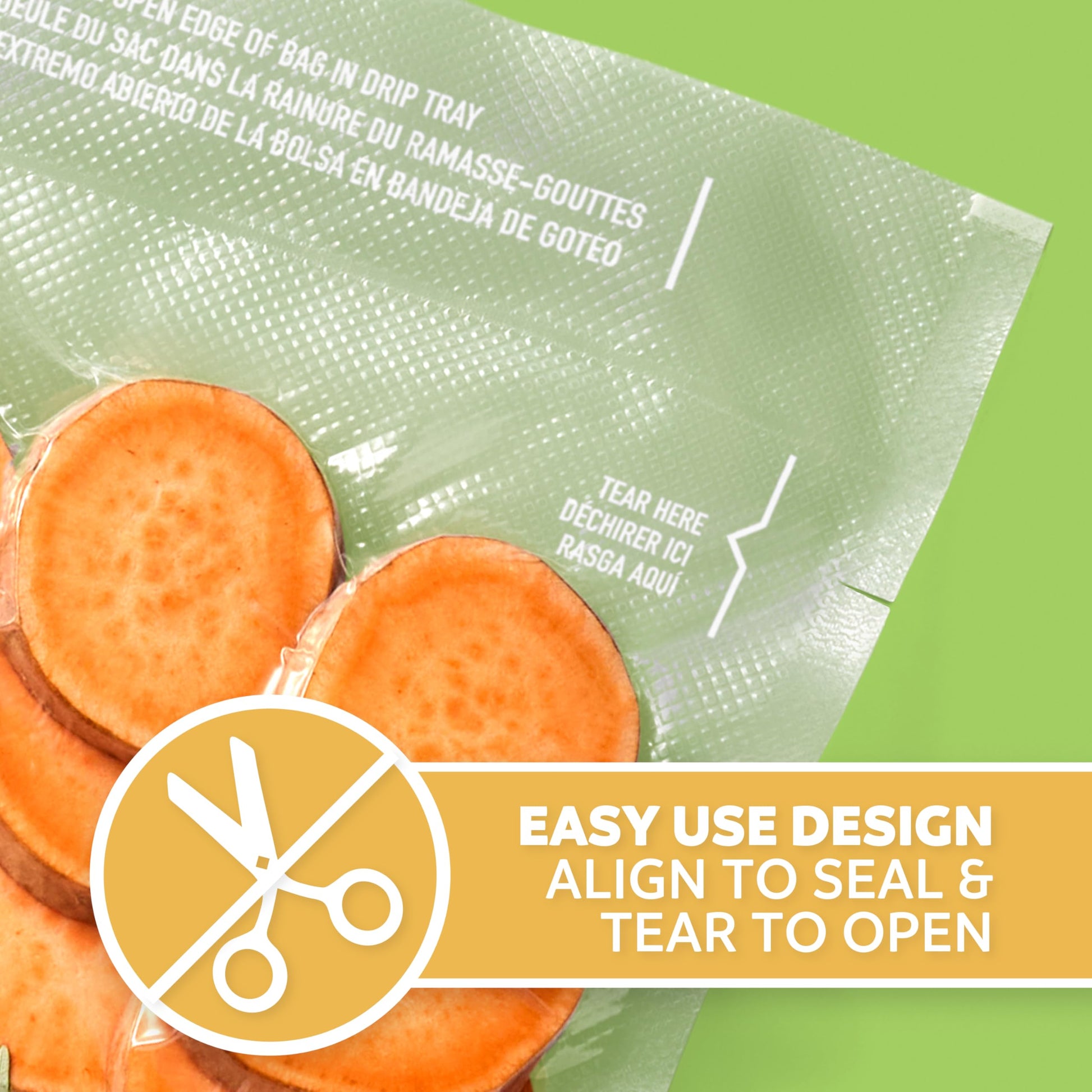 FoodSaver Quart Pre-Cut Vacuum Seal Bags (946 mL), Easy Use, Align to Seal and Tear to Open Vacuum Sealer Food Storage Bags, 43 Pack FOODSAVER