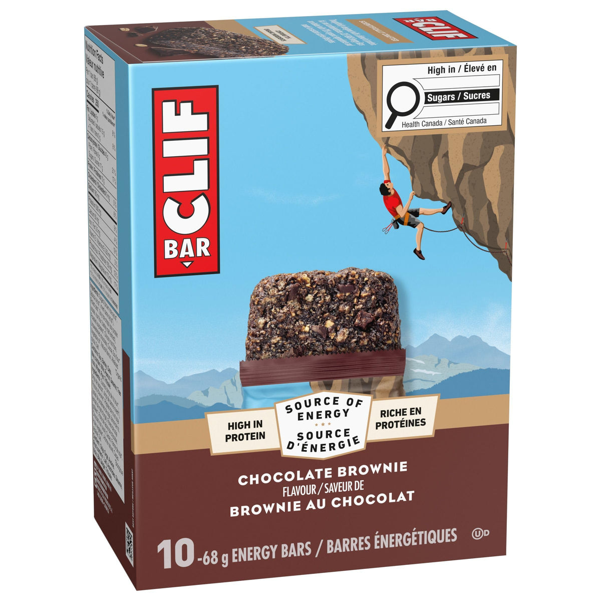 Clif Bar, Energy Bars, Chocolate Brownie, High Protein, 680 g (Pack of 10)