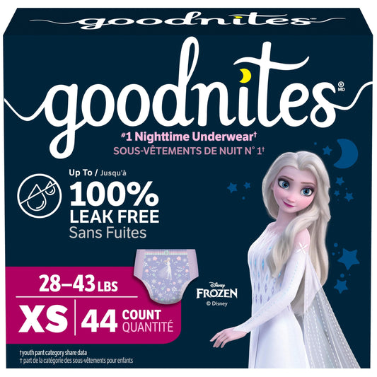 Huggies Goodnites Training Pants, Girls Bedwetting NightTime Underwear, Size XS, 28-43 lbs, 44 Count, Giga Pack 🍁 All In One Marketplace Canada