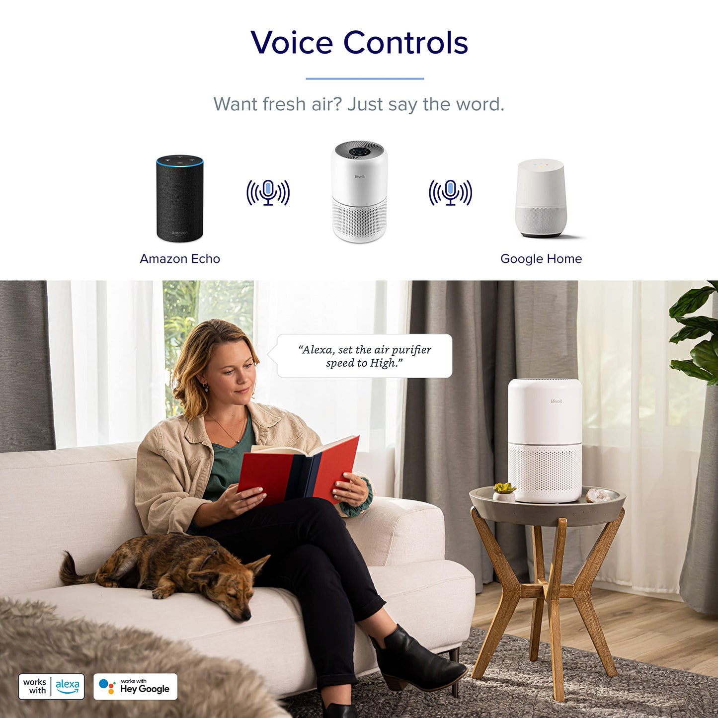 Levoit Smart Air Purifiers with Alexa for Large Room, Core 300S-P