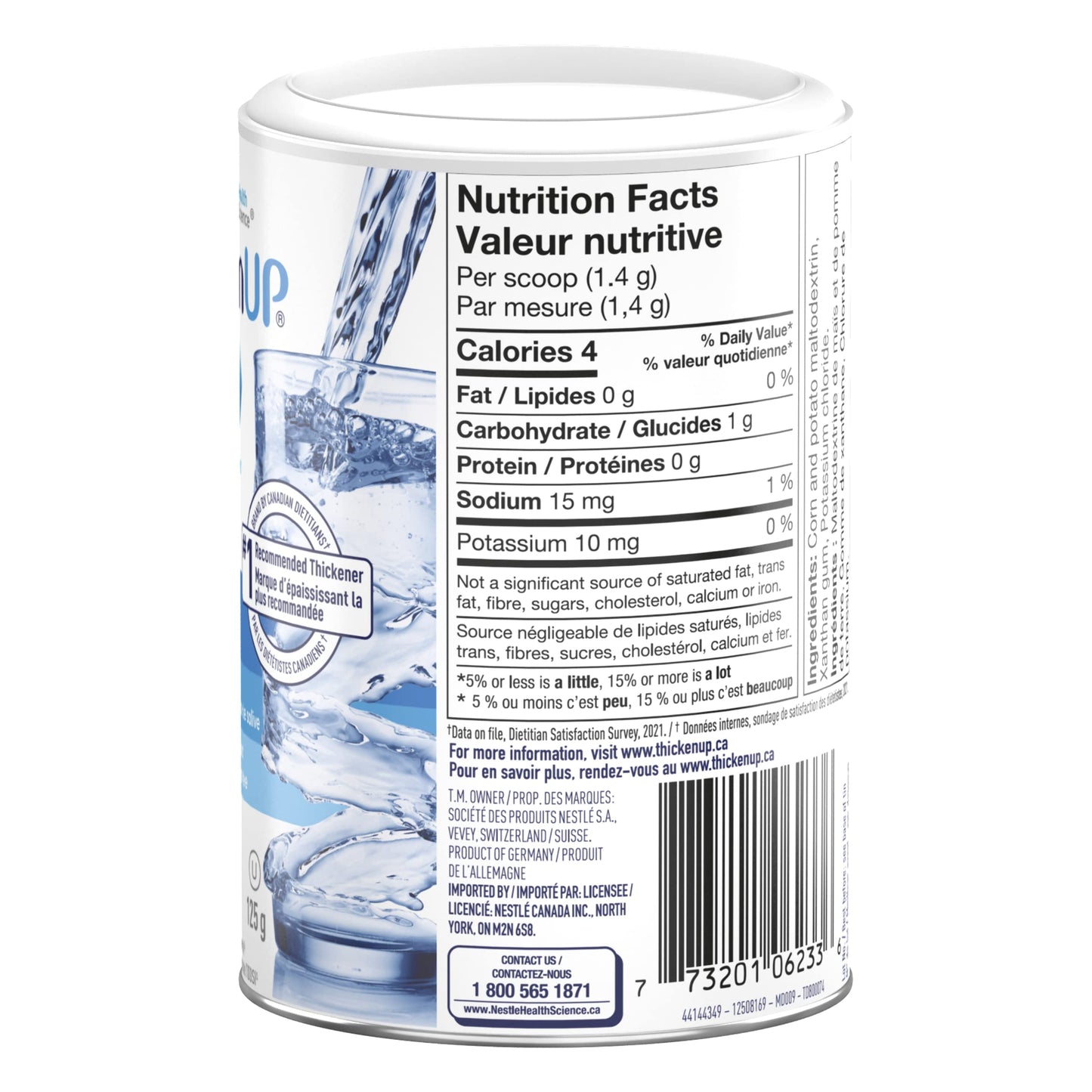 ThickenUp Clear, Instant Food and Drink Thickener, 125g Canister