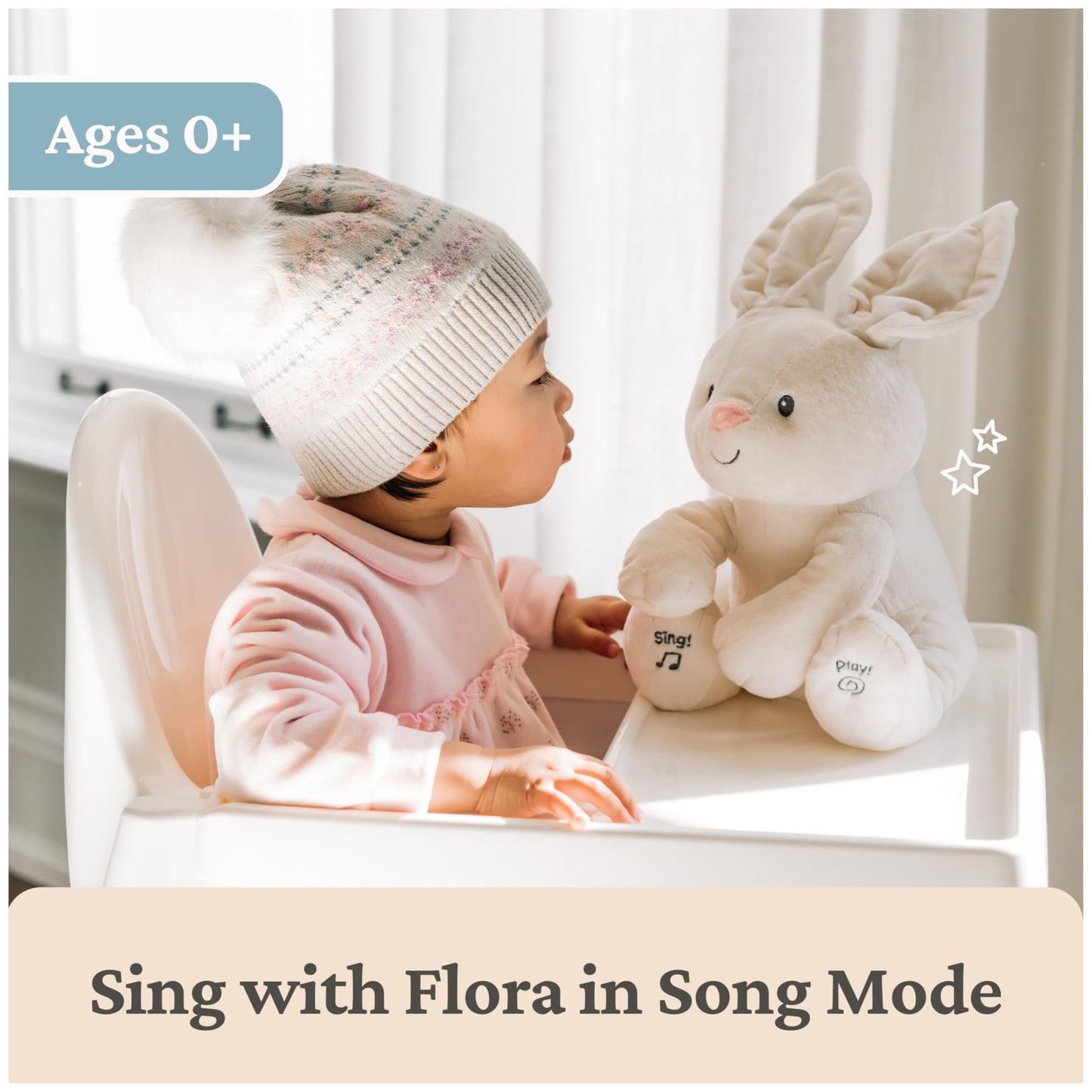 GUND Baby Flora Bunny 12-Inch Interactive Animated Musical Baby Toy 🍁 All In One Marketplace Canada GUND