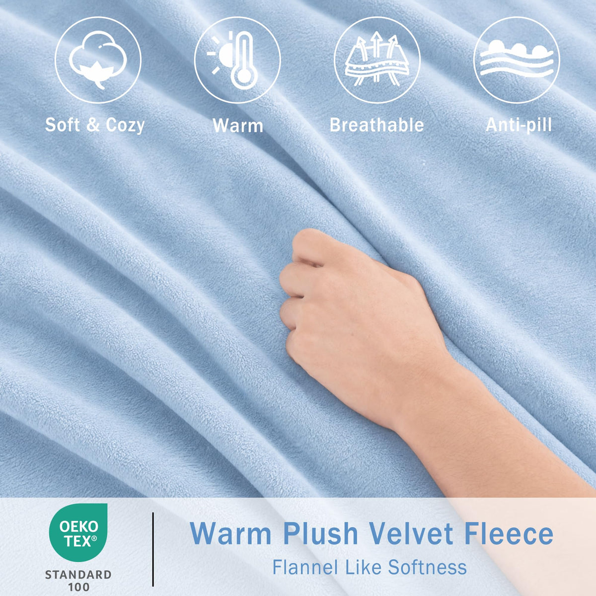 Softan Fleece Sheets, Soft as Flannel, Full, Light Blue 🍁 All In One Marketplace Canada